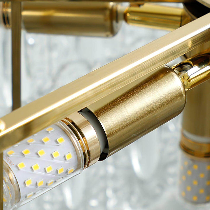 Runder Glaskronleuchter mit dekorativem Muster