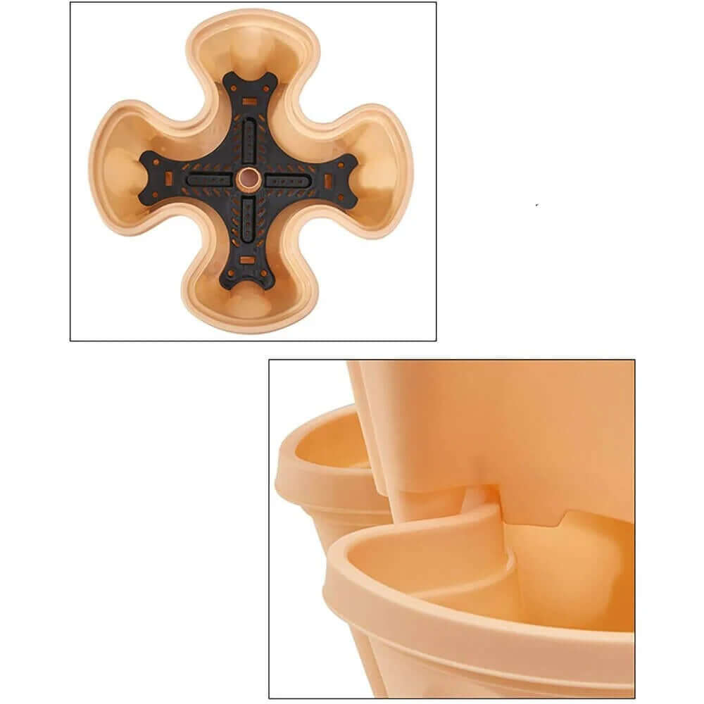 Vertikales Pflanzsystem - Stapelbare Pflanztöpfe mit Rollen