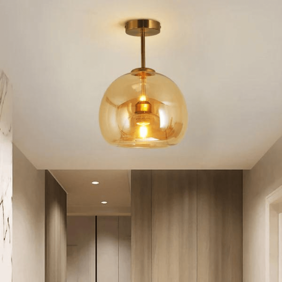 Moderne LED Deckenleuchte, Warmweiß, Metall & Glas