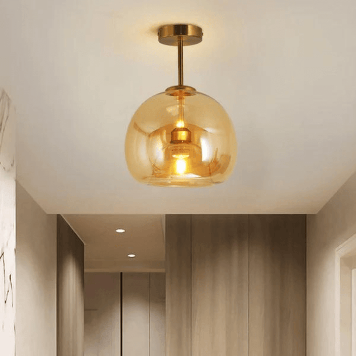 Moderne LED Deckenleuchte, Warmweiß, Metall & Glas