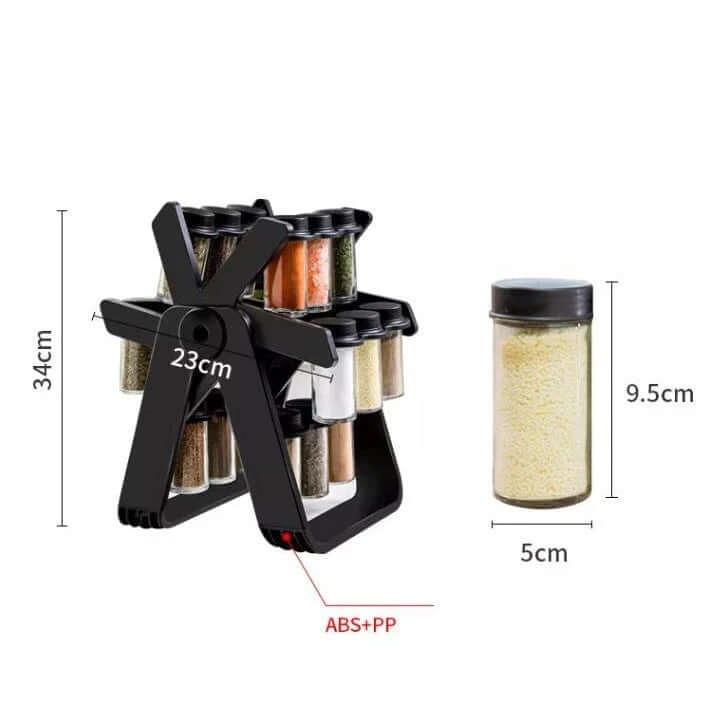 Drehbares Gewürzregal - 16 Fächer Küchenorganizer