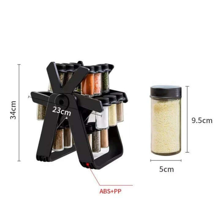 Drehbares Gewürzregal - 16 Fächer Küchenorganizer