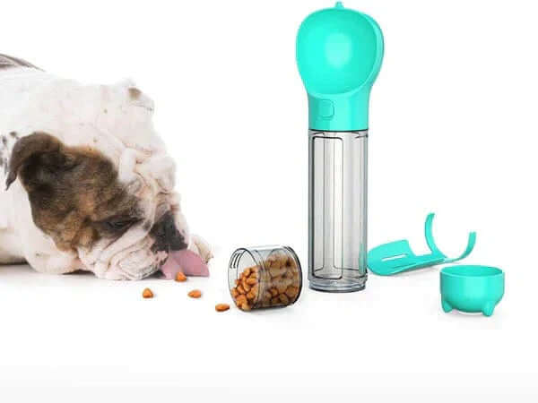 3-in-1 Hunde Trinkflasche Wassernapf Futterbehälter