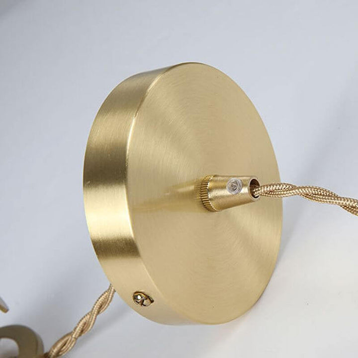 Goldene Hängeleuchte Glas Blume