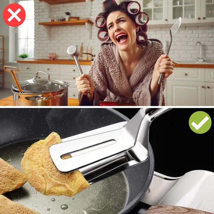 Doppelseitiger Grill- & Bratwender aus Edelstahl