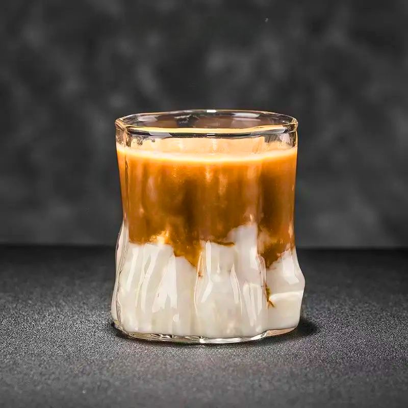Durable borosilicate Loden vintage drinking glass cup, adorned with a charming tree pattern for a unique aesthetic.