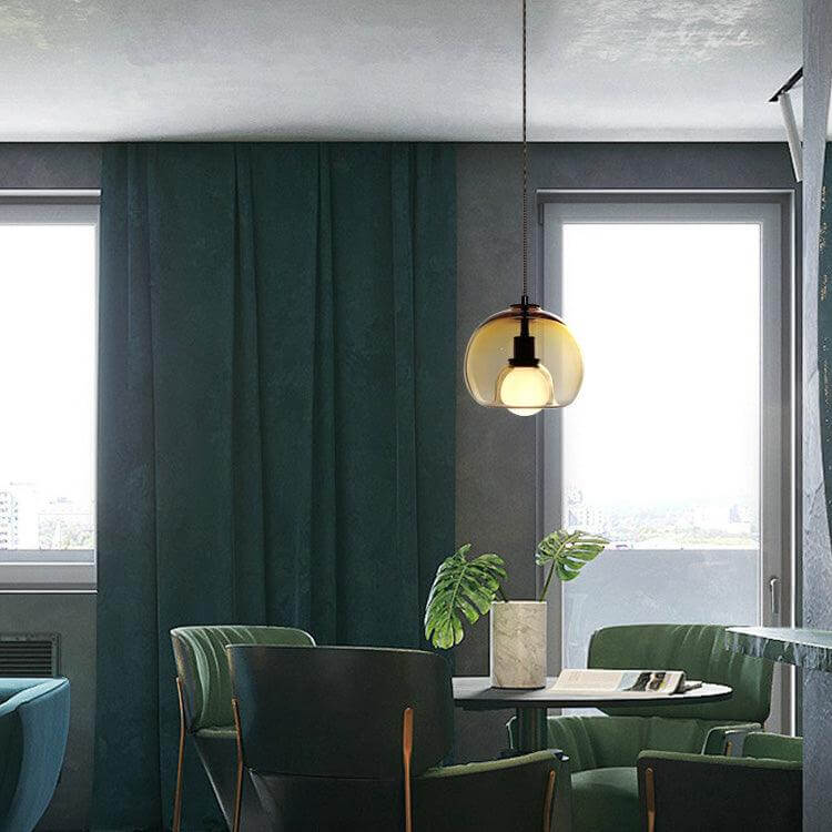 Moderne Pendelleuchte - Metall & Glas