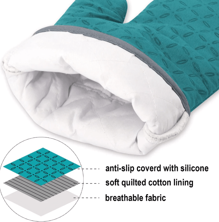 Hitzebeständiges 6er Set - Ofenhandschuhe & Topflappen