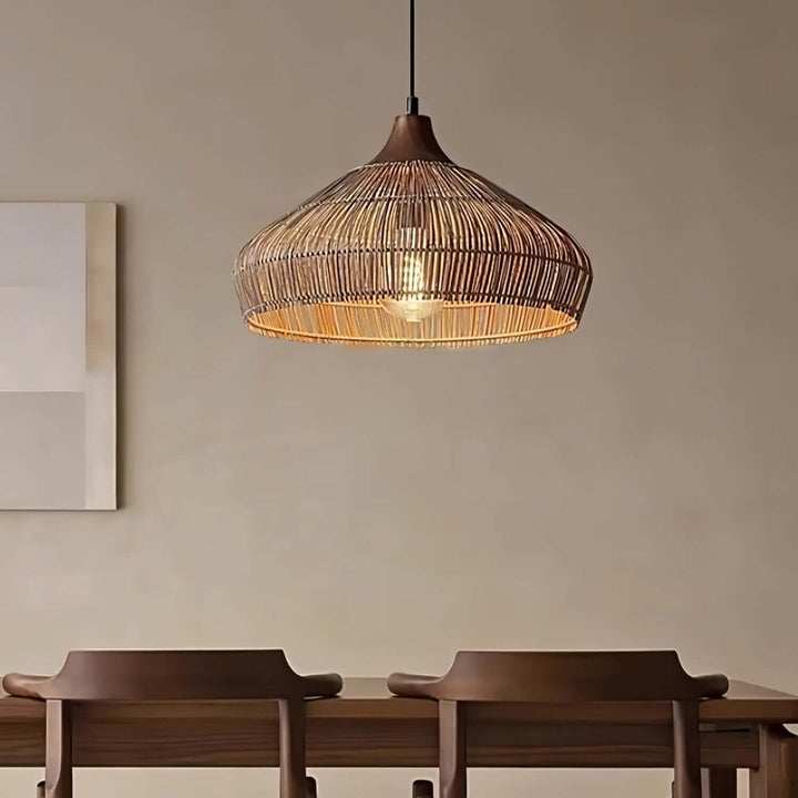 Hängeleuchte Rattanlampe Holz