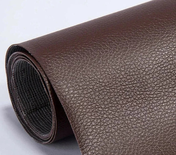 Durable self-adhesive leather & vinyl repair patch tape for furniture.