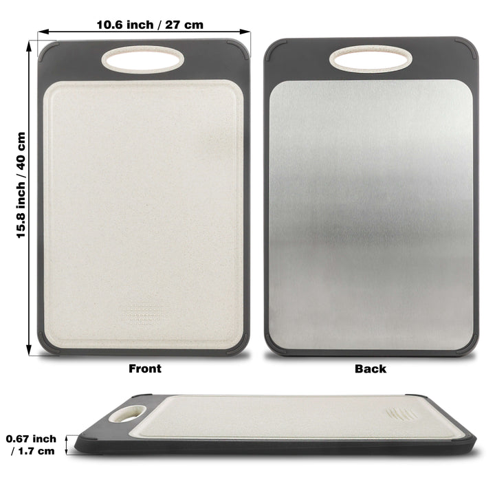 Hygienisches Edelstahl Schneidebrett - SteelSafe