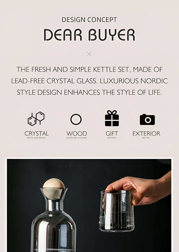 Elegante Glaskaraffe mit Holzdeckel