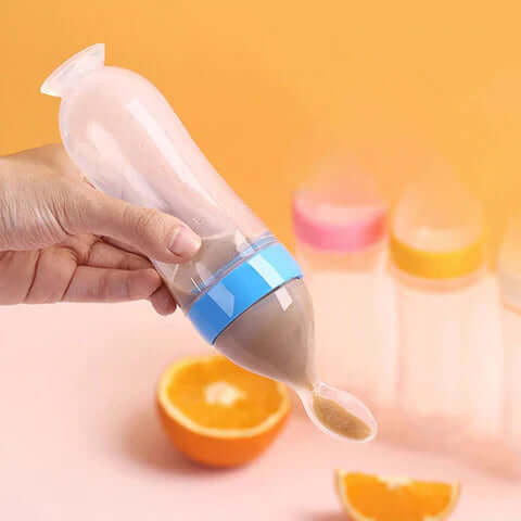 Baby-Fütterflasche mit Löffel - Einfaches & Sauberes Füttern