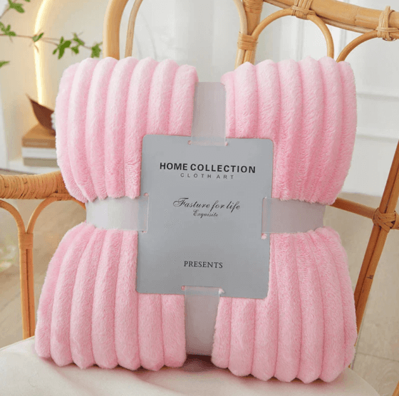 Kuschelige Breitgestreifte Fleece-Decke