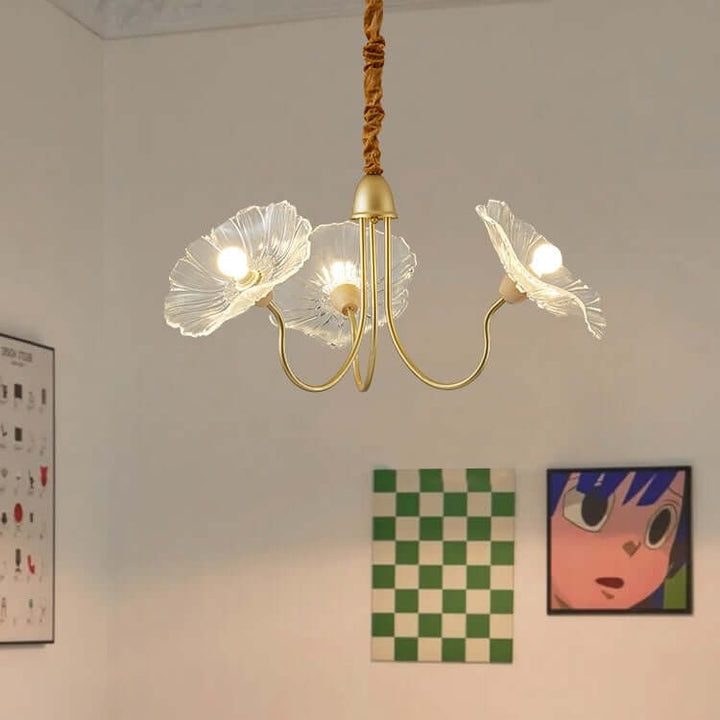 Moderner Glas-Kronleuchter Lotusblüten-Design