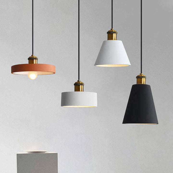 Moderne LED Pendelleuchte im Morandi-Stil