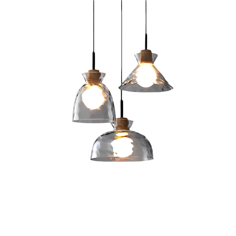 Moderner Glas-Kronleuchter, 1/3 Köpfe