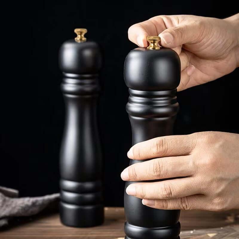 Holz Gewürzmühlen Set - Manuelle Salz & Pfeffermühle