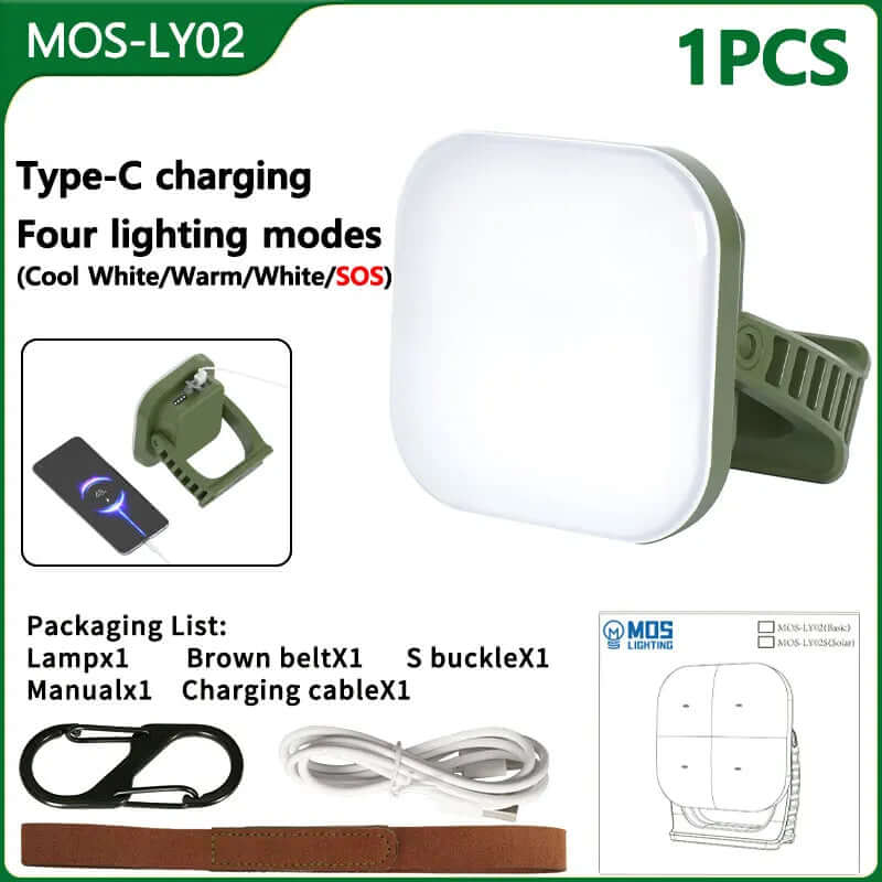 80W LED Solar Campinglampe mit Magnet & Zoom