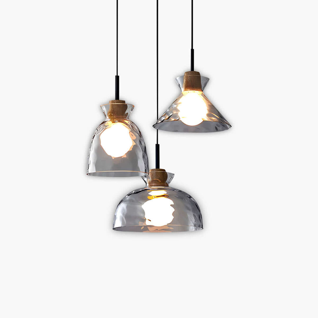 Moderner Glas-Kronleuchter, 1/3 Köpfe