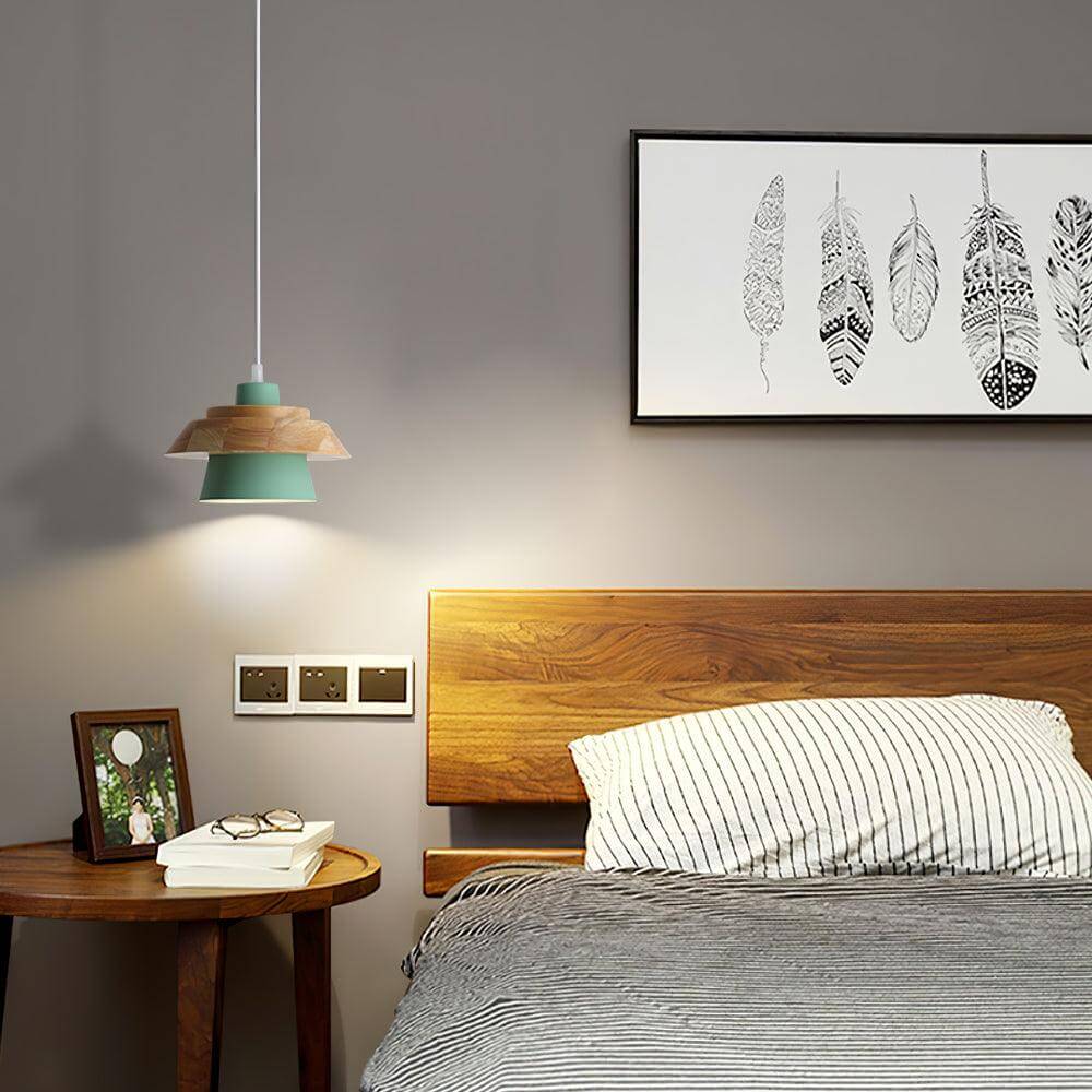 Hängeleuchte Holz Stein Design Pendelleuchte