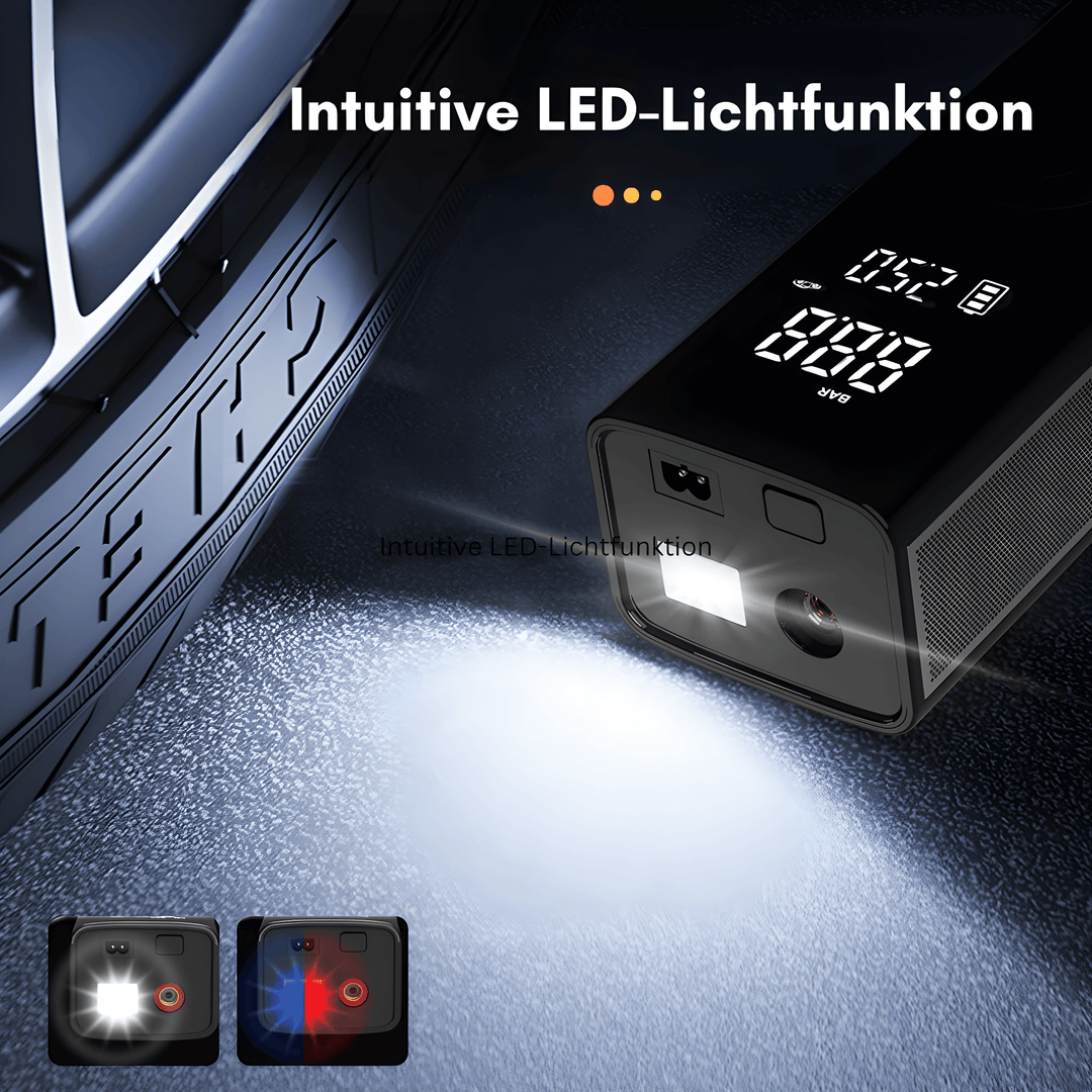 Tragbare Luftpumpe mit Digitalanzeige