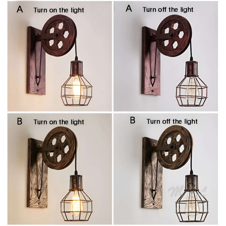 Vintage Industrie LED Wandleuchte