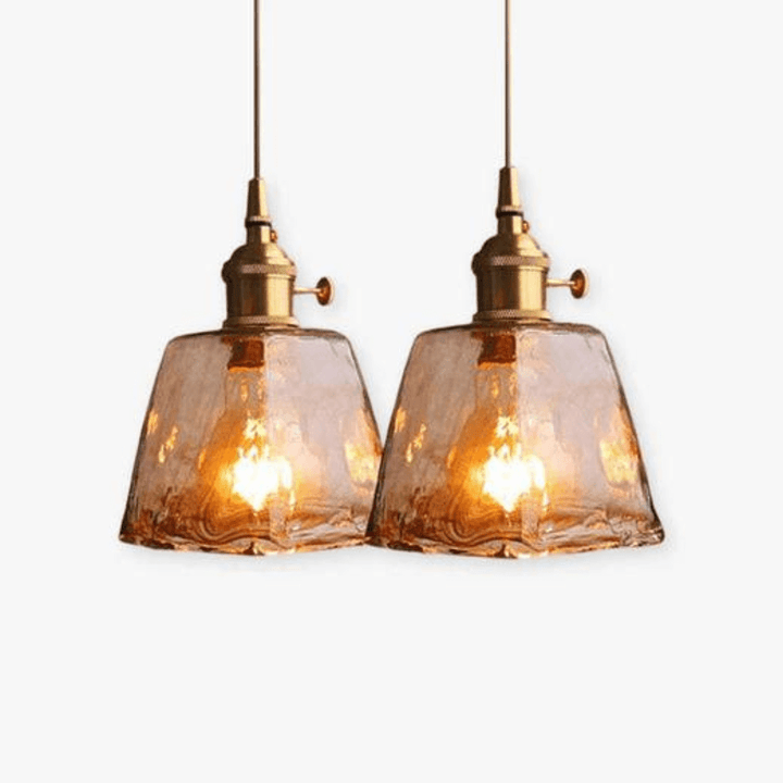 Retro Hängeleuchte Vintage Design Metall Glas