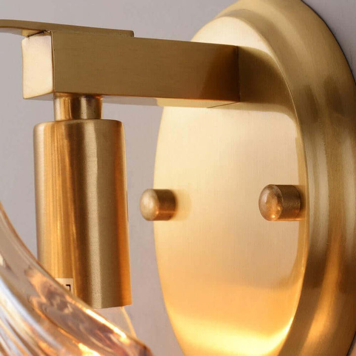 Muschel Wandleuchte aus Messing & Glas