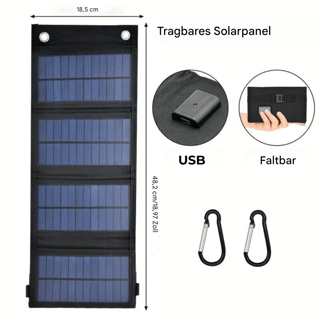 Faltbares Solarladegerät 12W - Solarpanel