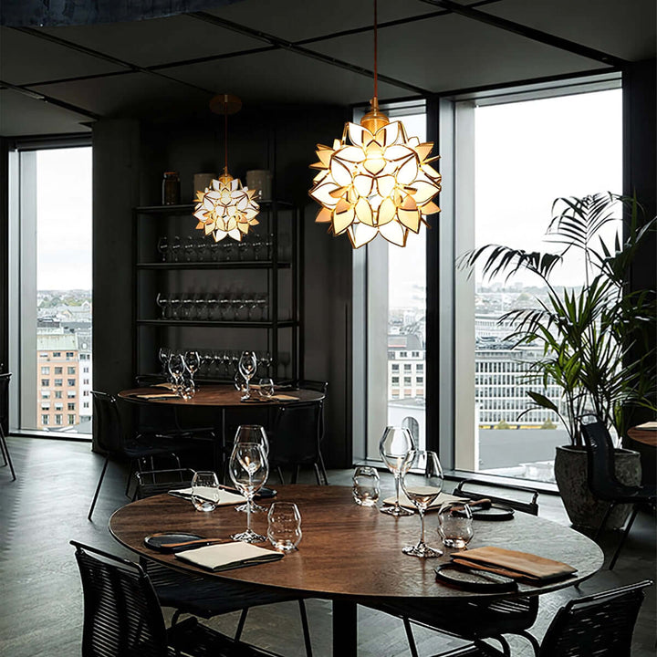 Handgefertigte Kapiz Muschel Pendelleuchte