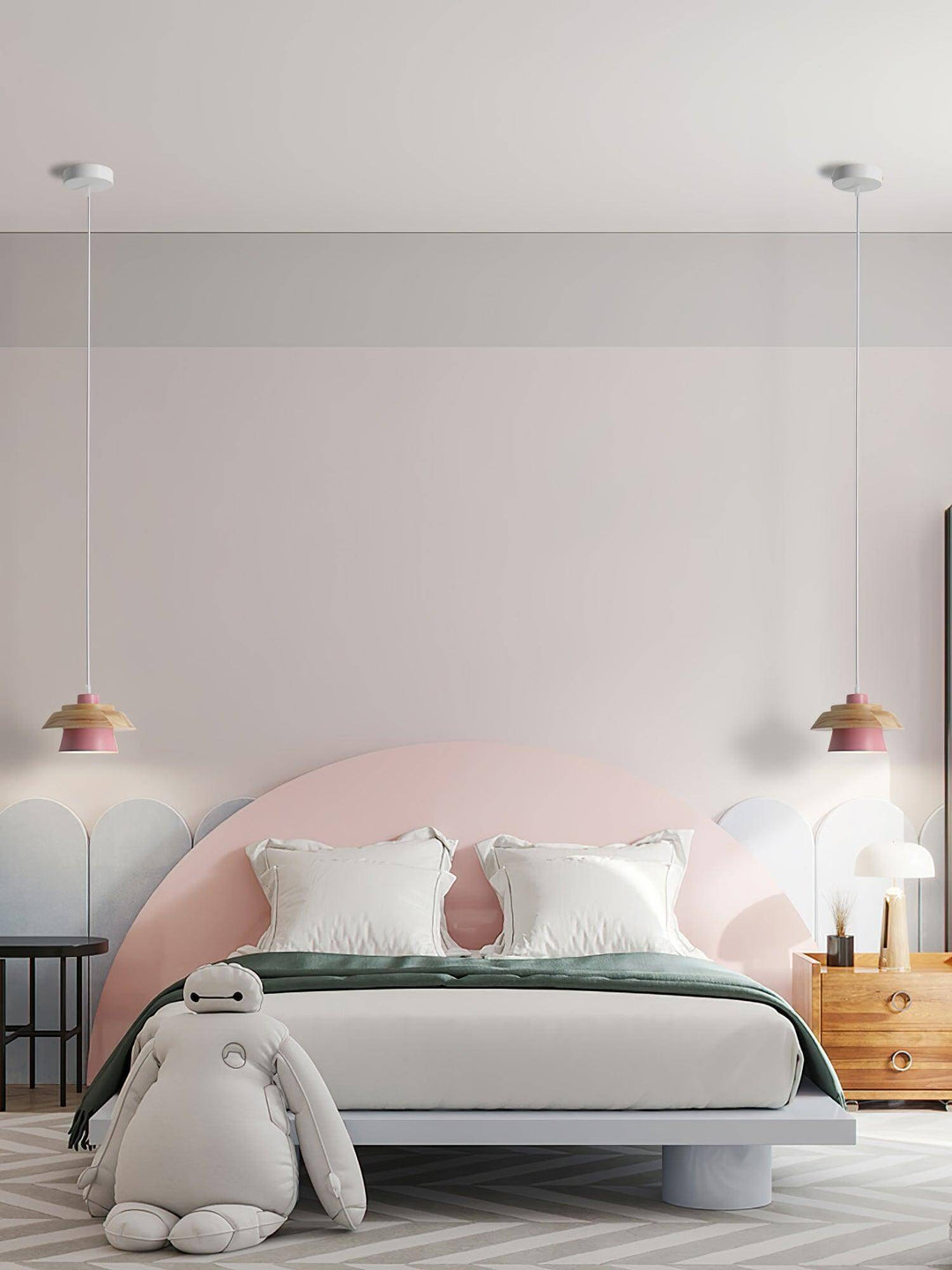 Hängeleuchte Holz Stein Design Pendelleuchte