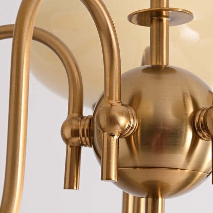 Cremefarbener Kaki Glas-Kronleuchter