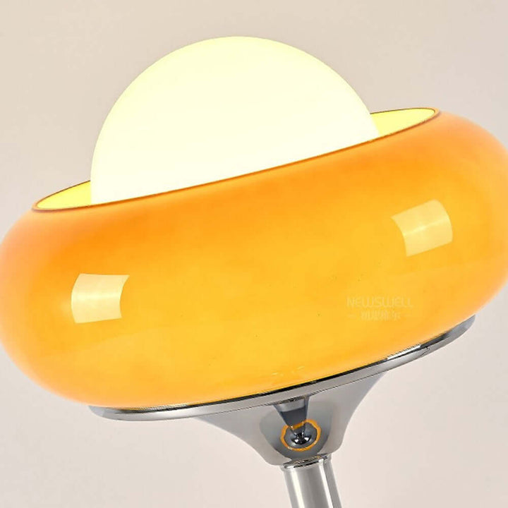 Vintage Bauhaus Glas Gelb Tischlampe