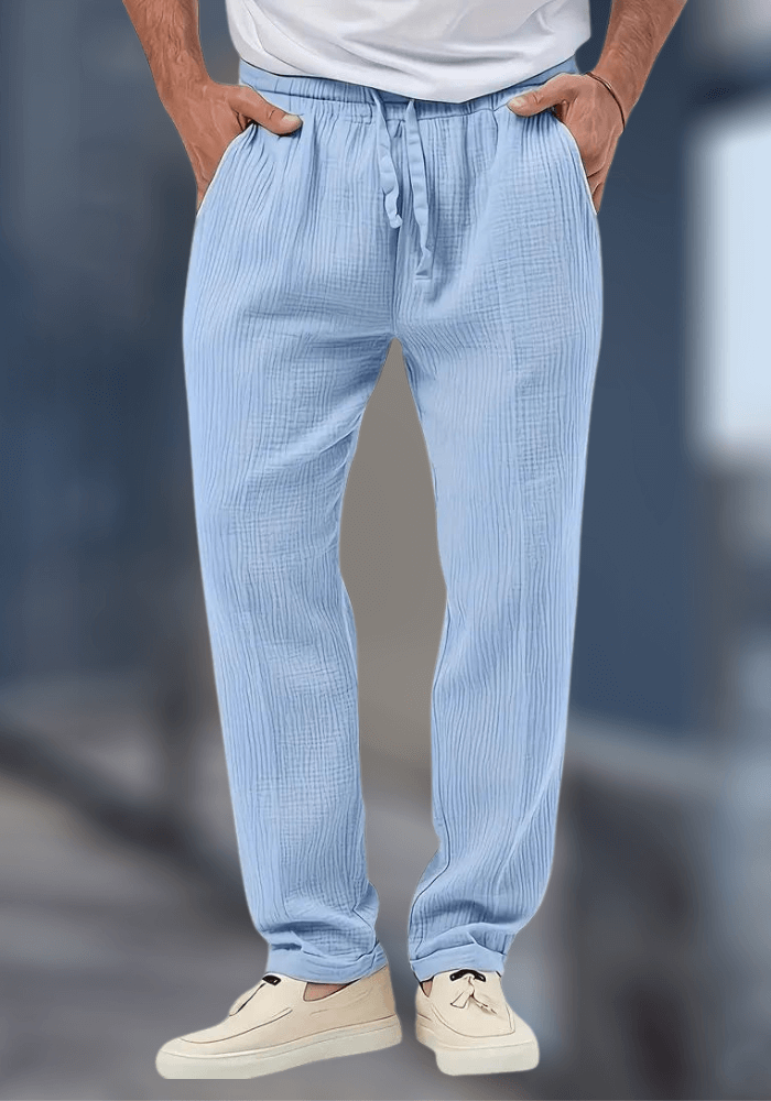 Luftig lockere Leinenhose Herren, Loose Fit