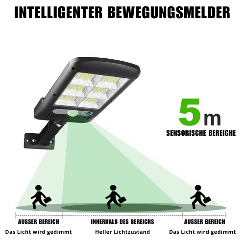 Solar-LED-Straßenlaterne mit Bewegungsmelder