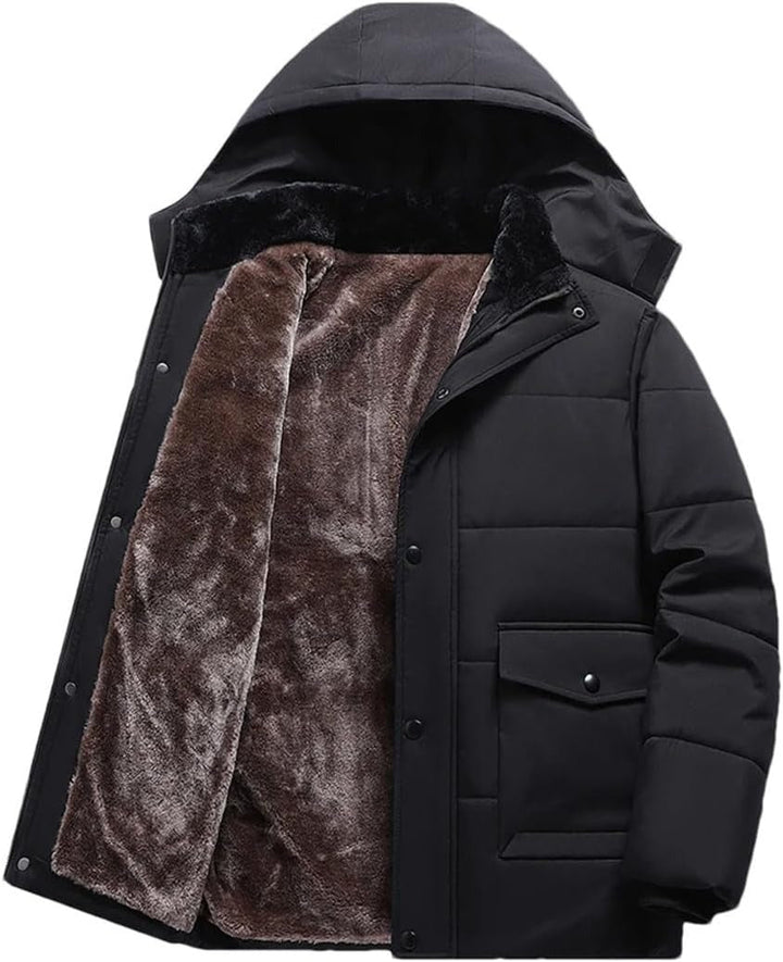 ThermoMax Herren-Kapuzenjacke - Winter Windbreaker mit Taschen