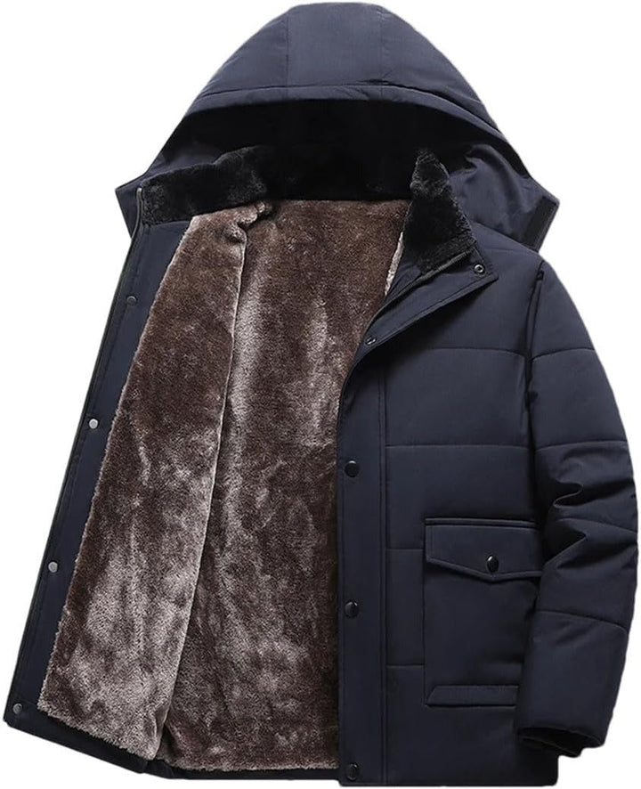 ThermoMax Herren-Kapuzenjacke - Winter Windbreaker mit Taschen