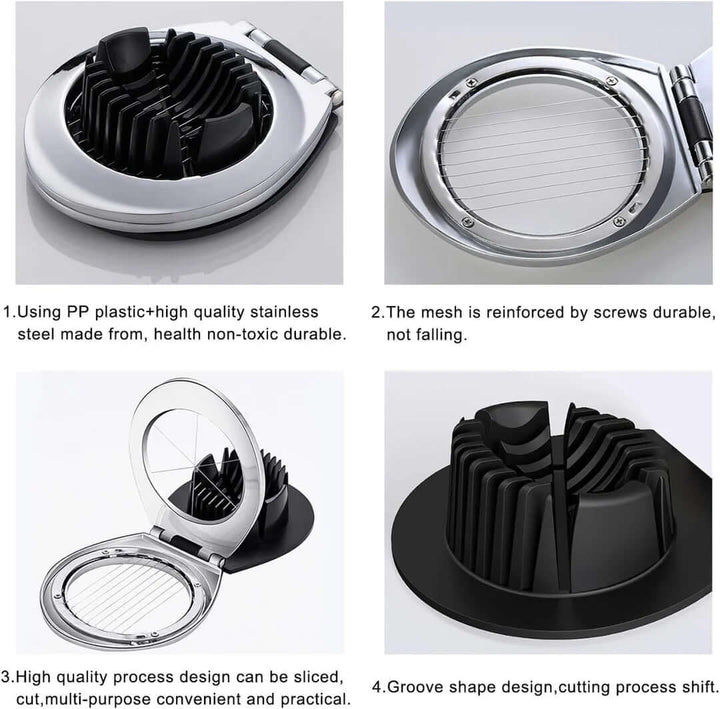 Vielseitiger 3-in-1 Eier-Schneider aus Edelstahl