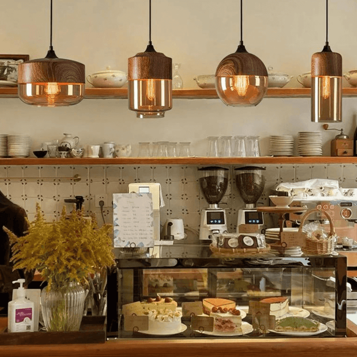 Skandinavische Holz Deckenleuchte