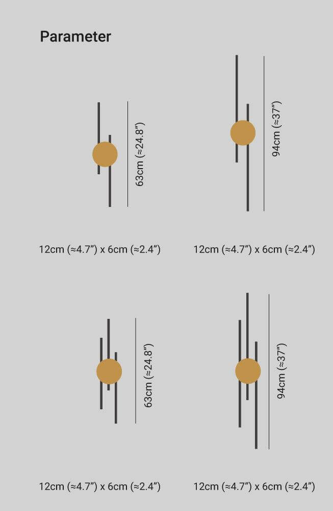 Moderne Industrielle LED-Wandleuchte Gold Schwarz