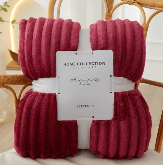 Kuschelige Breitgestreifte Fleece-Decke