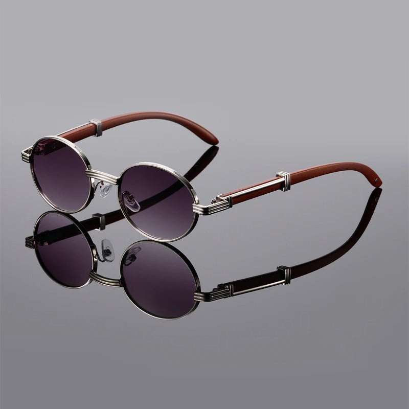 Durable metal frame & acetate unisex polarized sunglasses for glare-free vision, UV protection, & fashion.