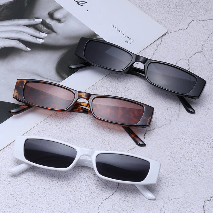 Bold women's futuristic slim shades, bringing 90s fashion with full UV400 eye protection.