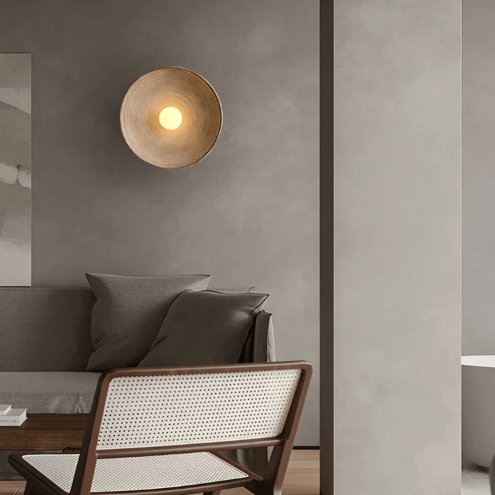 Runde LED Wandleuchte Harz Glas Modern Design