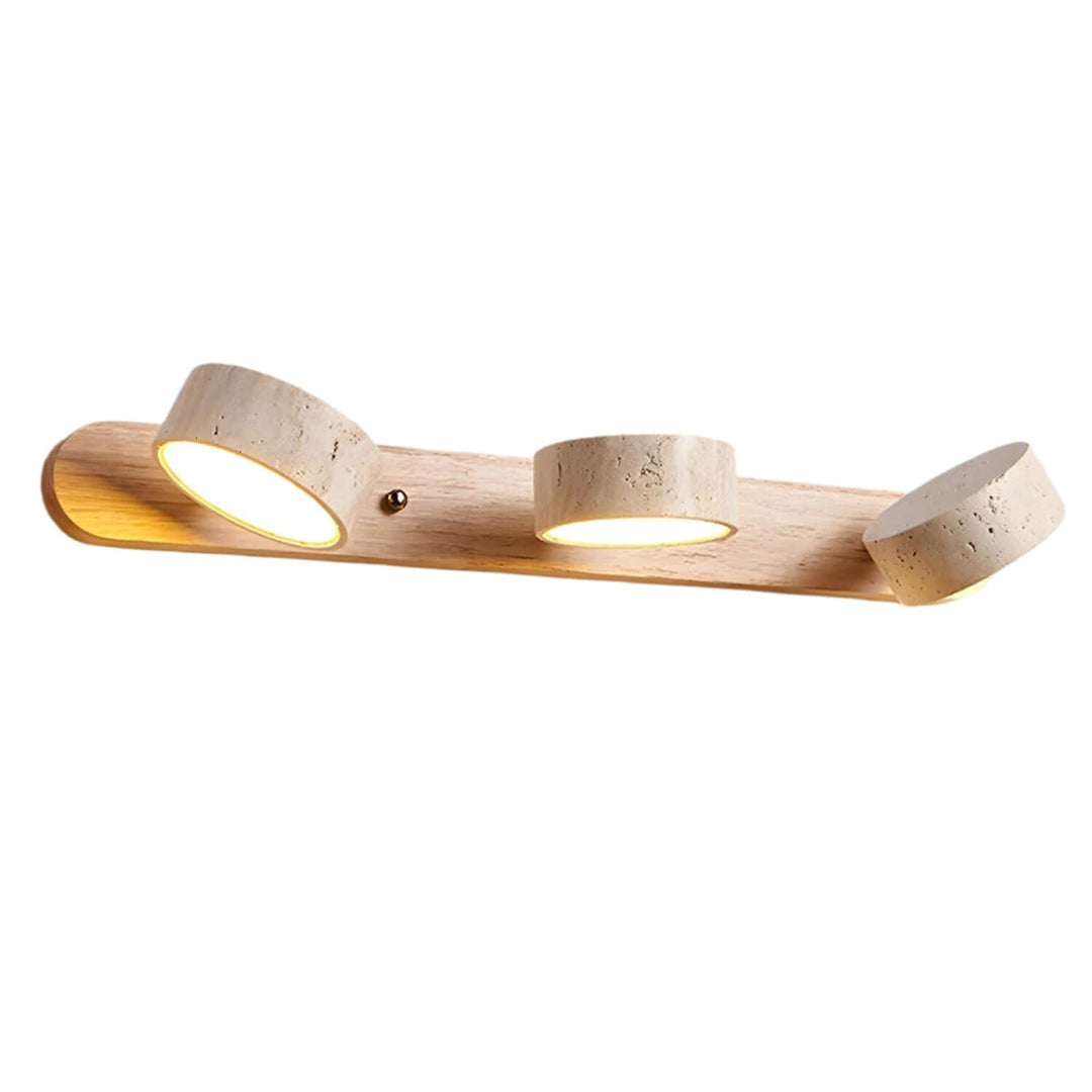 Doppelte Wandleuchte aus Travertin