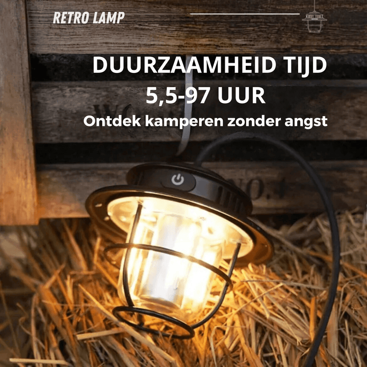 Tragbare LED-Campinglampe mit Retro-Stil