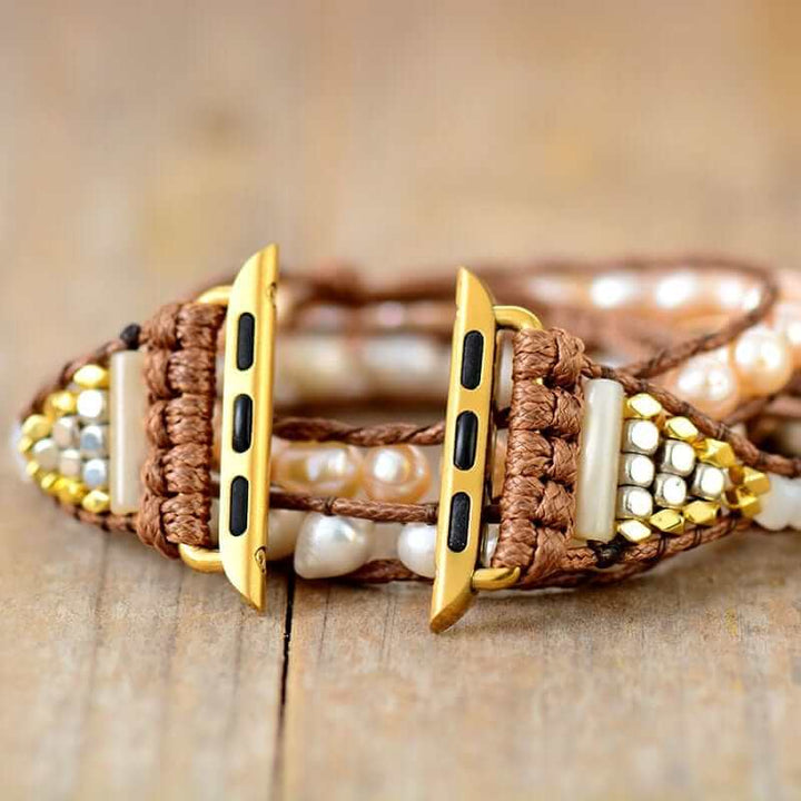 Wickelarmband mit Süßwasserperlen für Smartwatch