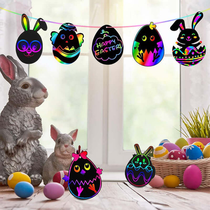 Regenbogen Kratzbilder Set - Kreativ Set mit 50 Karten