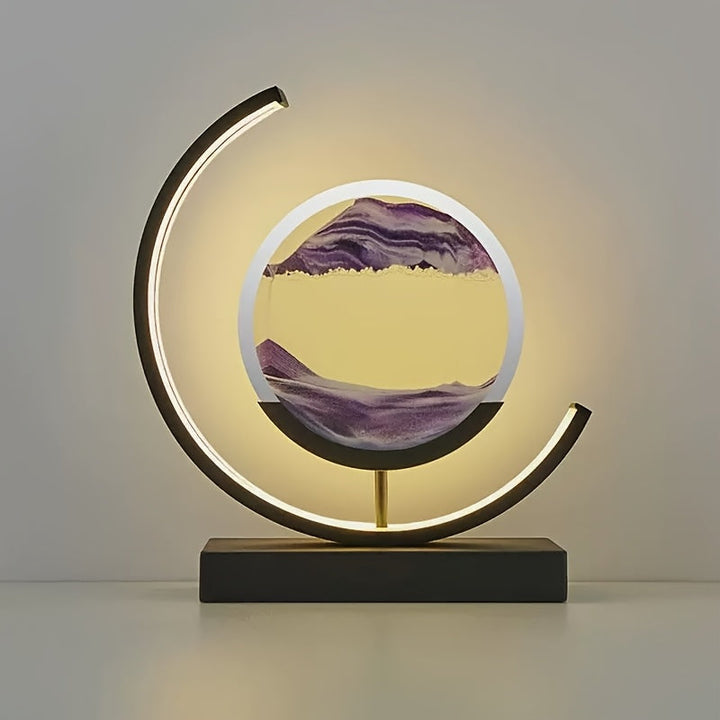 Relaxing LED hourglass lamp, flowing sand art provides a calming ambient light for any room.